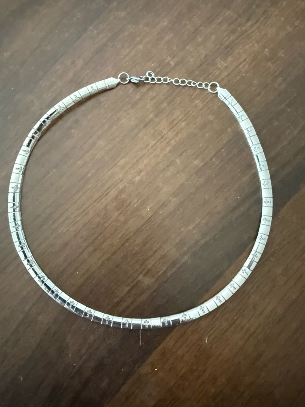 Silver-Tone Herringbone Choker Necklace - Silver